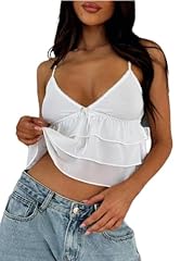 Mesh Ruffle White