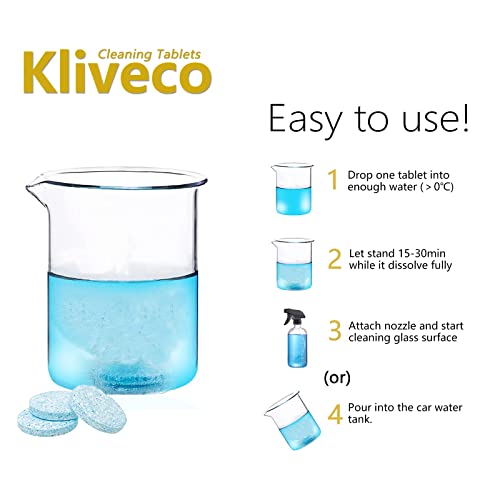 image for Kliveco 100PCS Car Windshield Washer Fluid Tablets,Windshield Wiper Fl