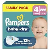 Pampers Baby-Dry Couches Taille 4 x222 Family Pack...