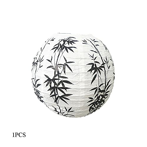Hao Pro Paper Lanterns 12Inch Round Cotton Paper White Chinese Japanese Hang Keep Shape Well Easy Install Collapse String Reflect Light Wedding Festival Shower Lamp Decor Bamboo 1Pcs (226052022) #TOP7
