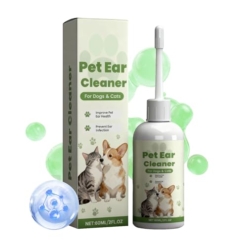 Ohrenreiniger Lösung Für Hunde | 60 Milliliter Ohrschmalz Entfernung Reinigungsmittel Tropfen,Ohrreinigung Für Hunde | Zur Ohrenschmalzentfernung Für Welpen Und Kätzchen Und Haustierreinigung Für