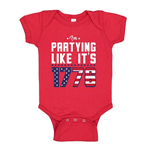 Image of I'm Partying Like It's 1776 Funny July 4th Baby Bodysuit/Toddler T-Shirt for Independence Day Party