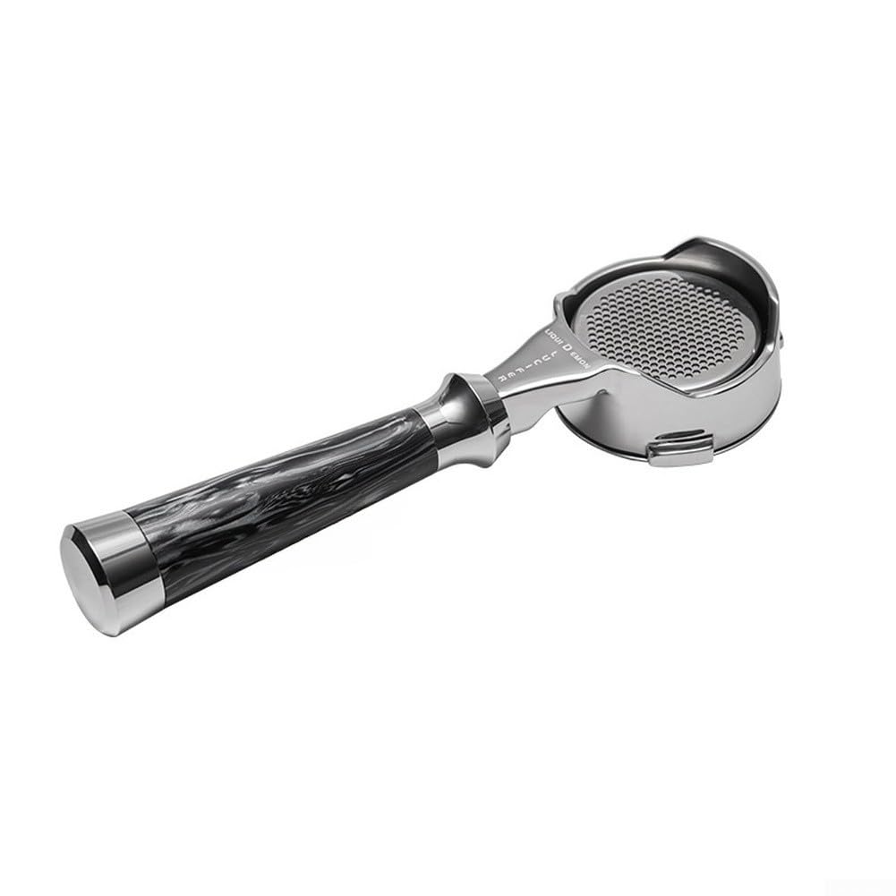 Bezdenny portafilter 54 mm z 3 uszami do ekspresu do espresso, uchwyt na filtr do kawy ze stali nierdzewnej 304 z ergonomicznym uchwytem z żywicy, głęboka czerń