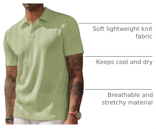 Image of PJ PAUL JONES Mens Polo Shirts Short Sleeve Textured Knit Polos