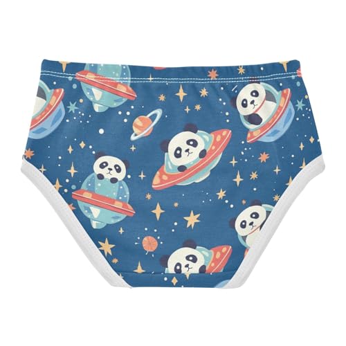 Wusikd Cartoon Panda Space Girls' Underwear Cotton Starry Sky Girls Briefs Soft Toddler Underwear 2T2