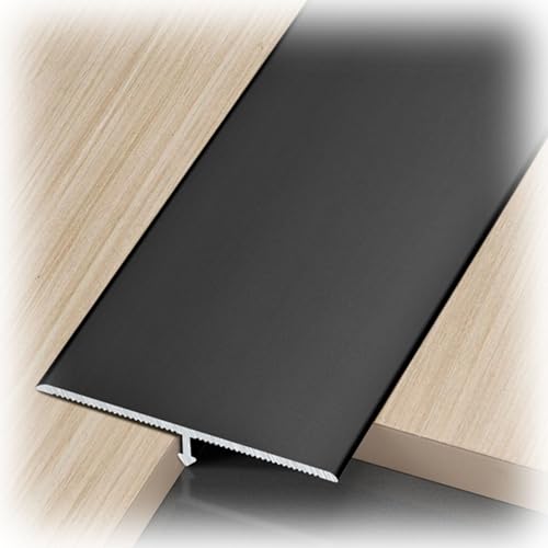 CMJYMX Profilé De Transition en Aluminium en T, Bande De Séparation pour Carrelage, Bois, Stratifié, Barre De Seuil pour Joindre Les Renfoncements du Sol(Black,2cm/0.78in)
