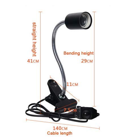 AquaNature UVA+UVB 3.0 Reptile lamp Set with Clip-on Bulb Lamp Holder Turtle Basking UV Heating Lamp Kit Tortoises Light Lizards Lighting
