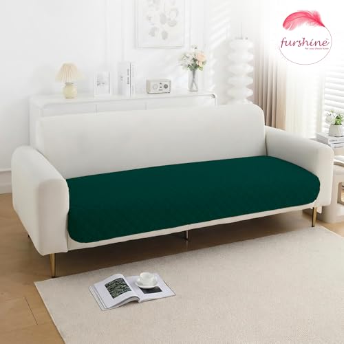 Image of 3 Seater Quilted Sofa Mat Cover | Elegant Green Sofa Protector for Living Room | Soft, Washable | Perfect for Enhancing Living Room Interiors