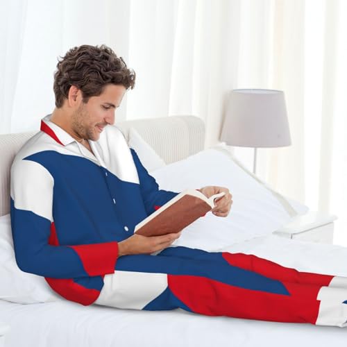 Pyjama drapeau République tchèque col cranté et vêtement de nuit léger