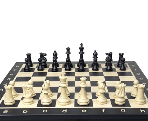 Image of PALM ROYAL HANDICRAFTS 11.5 x 11.5 Inches Handmade Drawer Wooden Chess Board Set Made with Engineered Wood | Inbuilt Storage Compatment for Chessmen - (11.5 X 11.5 Inches) Black.