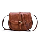 AFKOMST Sac Bandoulière Femme,Petit Sac a Main Femmes Bandoulieres,Rétro Sacs Portés épaule (Brown3)