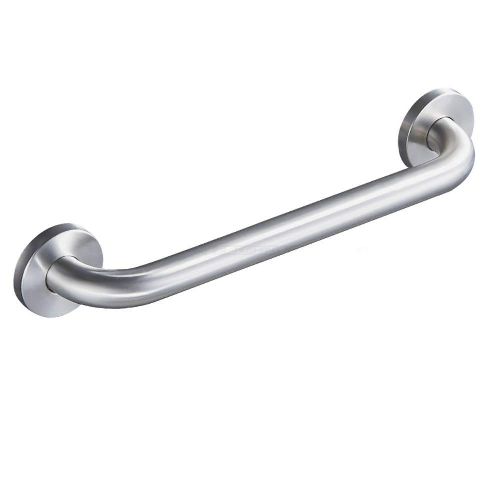 Poignée de maintien de bain en nickel brossé design argenté 88cm