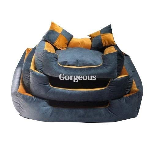 Gorgeous Reversable Grey,Golden Square Shape 2 Small Pillow Extra Ultra Soft Ethnic Designer Bed for Dog/Cat (Export Quality) Size : Small (B08WLTBWR6) Amazon Price History, Amazon Price Tracker
