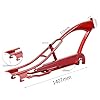 MICARGI Puma Stretch Cruiser Bike Frame,32-in Steel Frame with Bike Chain Suitable for Lowrider Bike, Chopper Bike, and Electric Bike Conversion (red) #5