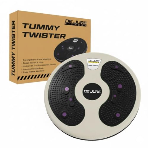 Image of De Jure Fitness Tummy Twister & Abs Trimmer | Exercise Roller & Waist Shaper for Men & Women | Non-Slip Home Workout Equipment for Weight Loss & Core Training - Black