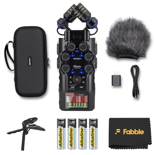 Zoom H6 enregistreur contre le vent avec pare-brise poilu et alimentation