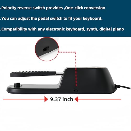 image for Soraco Sustain Pedal Univerdal for Keyboard with Polarity Switch for Y