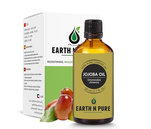 Image of Earth N Pure Jojoba Oil Cold Pressed Natural and Therapeutic Grade for Skin & Hair 50 ml