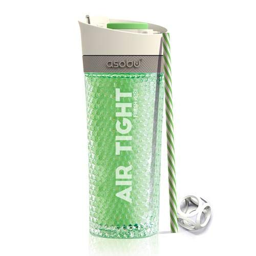 Asobu - Pump & Chill Water Bottle - Vacuum Insulated, Dual Copper Plated Insulation, Double Wall Stainless Steel, 500ml capacity (Lime)
