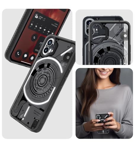 Image of KAPAVER Cyber-i Edition Back Cover Case for Nothing Phone 1 - Smoke Black [CyBer-01] (Polycarbonate + TPU)