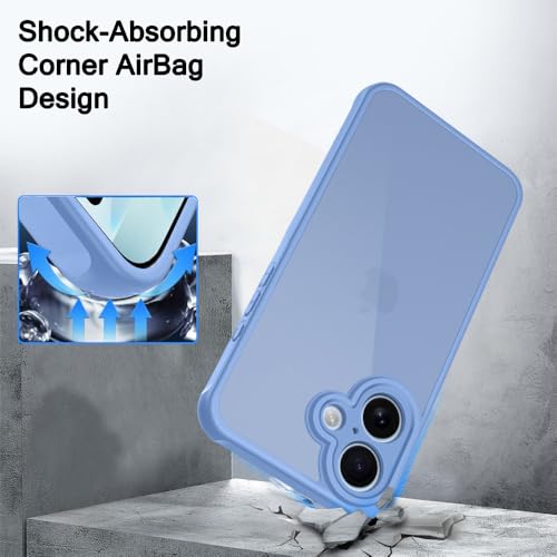 Image of TheGiftKart Hybrid Matte Frosted Translucent Back Cover Case for iPhone 17 | Shockproof Design | Camera Protection Module | Hard Back Cover Case for iPhone 17 (PC & TPU, Frost Blue)