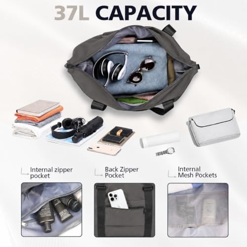 Image of Travel Duffle Bag, Waterproof Weekender Bag Carry On Tote Bags for Women, Travel Essentials Sport Gym Bag for Men, Hospital Bag for Labor and Delivery, Overnight Bag Luggage Bag with Trolley Sleeve