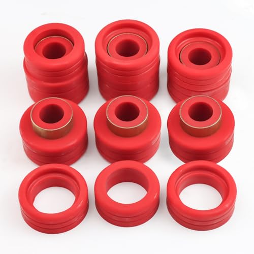 (7-112) 1988-1998 Body Cab Mount Bushing for GM Std Cab C/K 1500/2500/3500 2/4WD, Cab Bushing Kit- Red