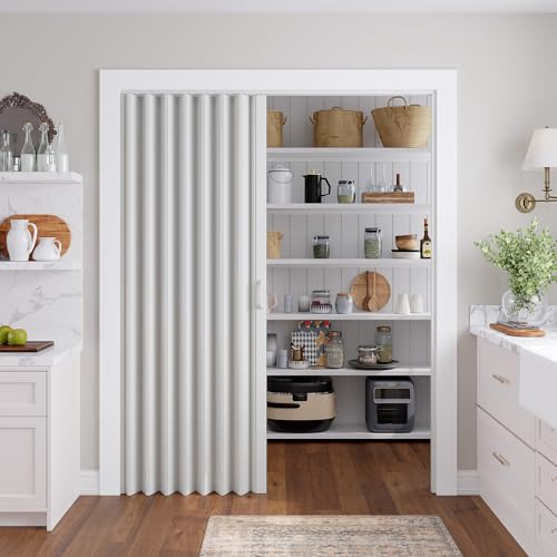 Image of SmartStandard 60 inch x 80 inch Accordion Doors Interior, Double Walled, White