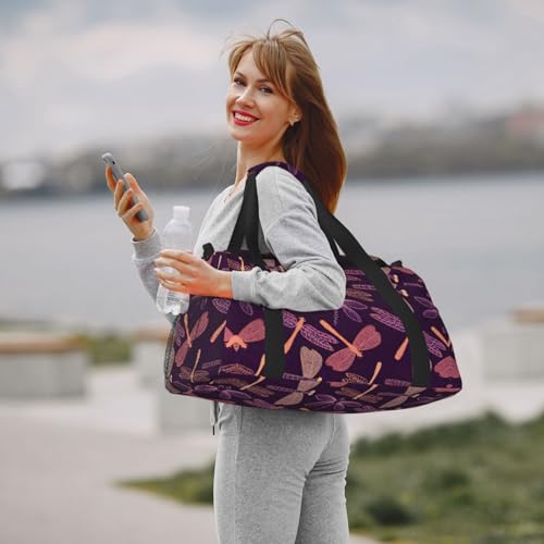 Bolsa de viaje plegable de gran capacidad con estampado original de libélula 7