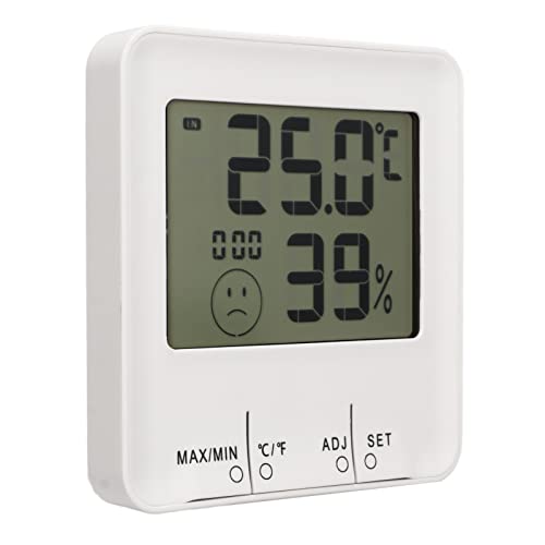 Jeffergarden Termómetro Higrómetro Digital, Material ABS, Medidor Preciso de Humedad y Temperatura Interior, Rango de 14°F a 122°F para Uso Doméstico
