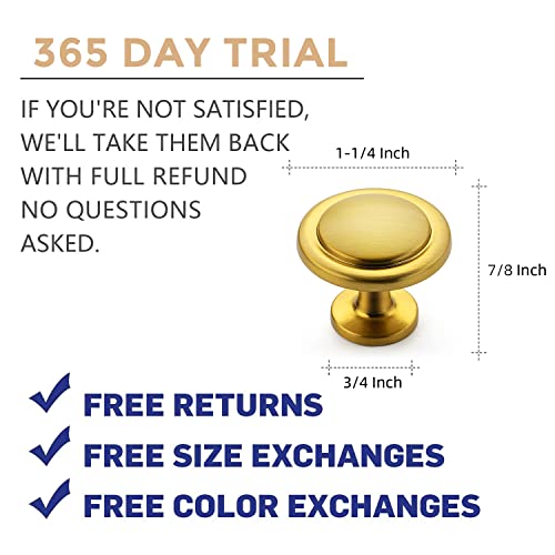 Ravinte 30 Pack 1-1/4 Inch Kitchen Cabinet Knobs Dresser Knobs Drawer Knobs Brushed Brass Zinc Knobs Drawer Pulls Door Knobs Dresser Drawer Handles Knobs For Dresser Drawers #TOP2