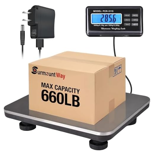 SurmountWay Shipping Scale 660lbs LCD Digital Platform Heavy Duty Portable Stainless Platform for Postal Shipping Scale Industrial Floor Scale W/ 14"X 12"