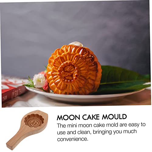 Molde creativo para pasteles Mooncake de madera miniatura 6