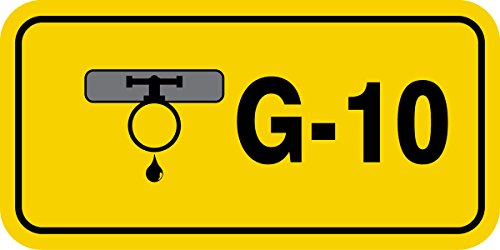 Signalétique G-10 Gas autocollante jaune pour sécuriser les vannes de coupure
