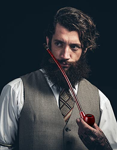Joyoldelf Tobacco Pipe - Handcrafted 16"Length Churchwarden Smoking Pipe With 14.1"Long Stem #TOP3