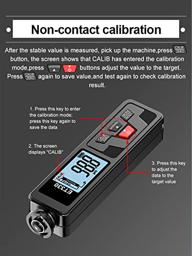 Medidor de grosor ET330+Zn para pintura de auto, medidor electroplate para capa metálica, medición de recubrimiento 0-1500 um para Fe y NFe (Negro) miniatura 2