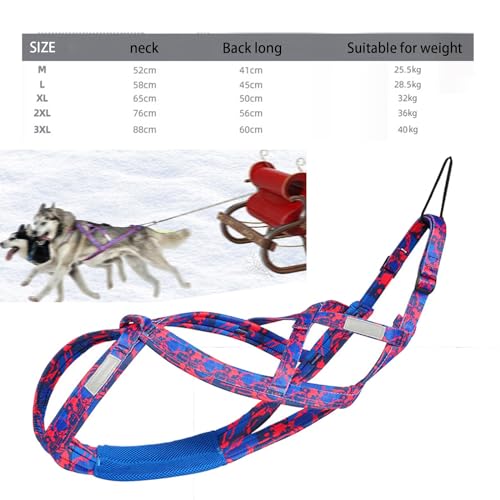 Colcolo Hunde-Laufgeschirr, Zuggeschirr, Geschwindigkeitstraining, Sport, Profi, Schlittengeschirr, Rosenrot M
