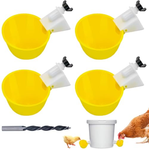JJQHYC 4 Pièce Abreuvoir Poules DIY Abreuvoirs Automatiques Accessoire Poulailler Distributeur d'eau pour Poulets, Canards, Cailles et Pigeons