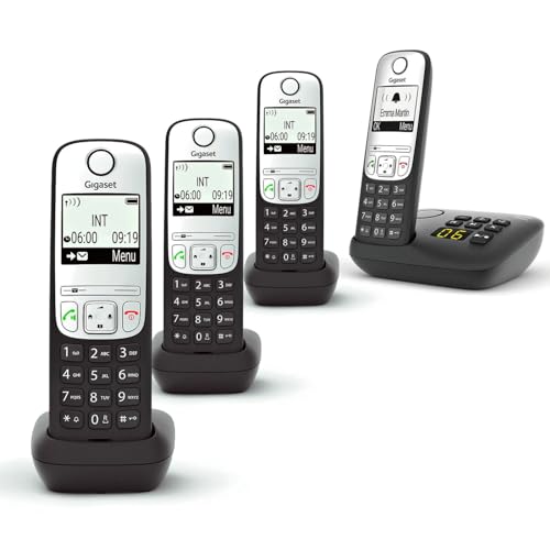 Gigaset A690A Quad Easy to use Cordless DECT Home Telephone with Answering Machine