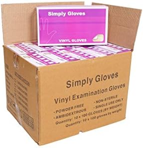 1000 gloves - 10 boxes - Disposable Clear Vinyl Gloves, Latex and Powder Free Size Large. Cleaning, Decorating, Tattoo, Motor Mechanics