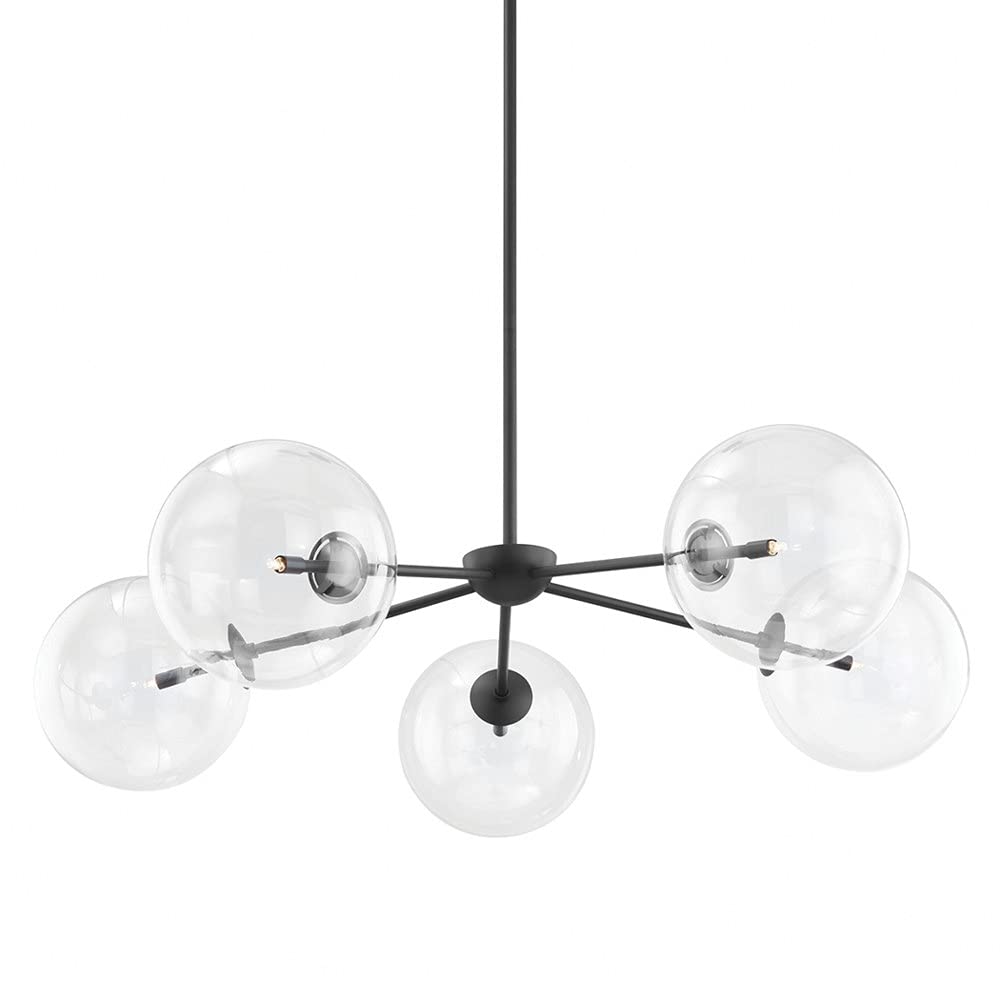 Troy Lighting F05 Sbk Madrid 5 Light Chandelier Soft Black Finish With Clear Glass Amazon Com