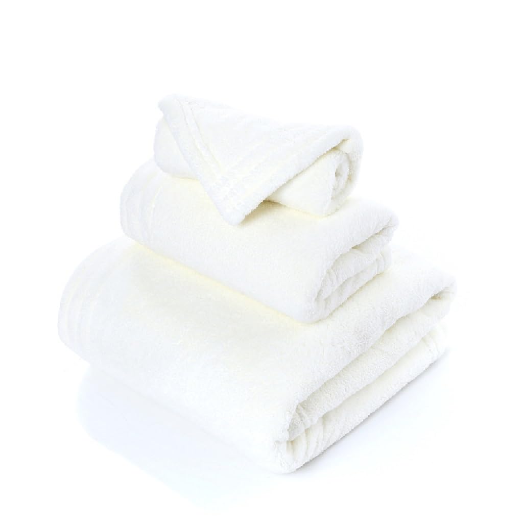 Serviette de bain microfibre velours corail lot de 3 serviettes carrées absorbantes