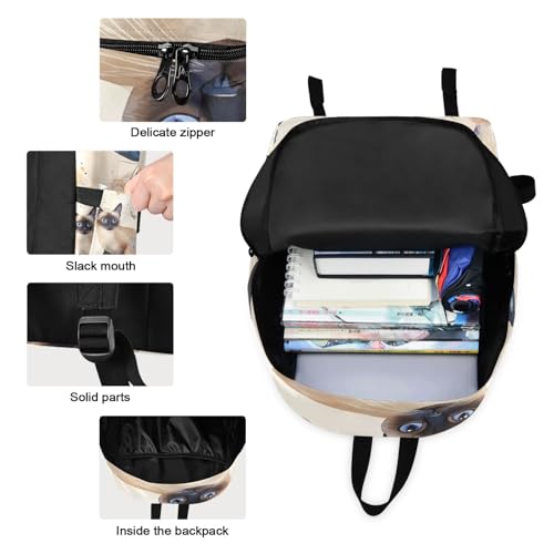 Mochilas para niños escolares impermeables con lonchera térmica de gatos para niñas 3