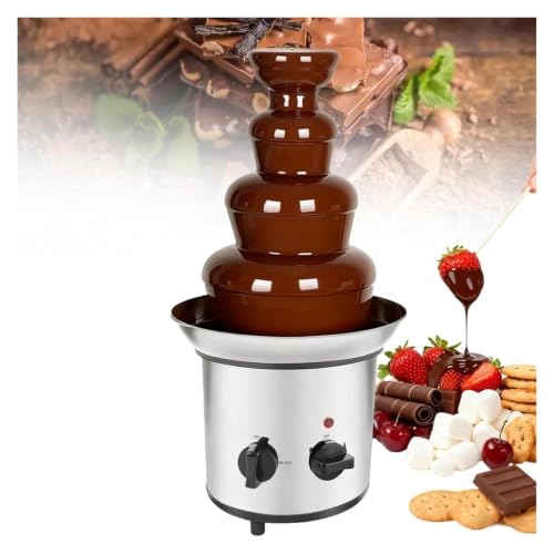 Genérico Fuente de Chocolate de 4 Niveles, con Base de crisol en Caliente, Temperatura Ajustable, rápida, cómoda y fácil de Usar for Barra de celebración de Fiestas