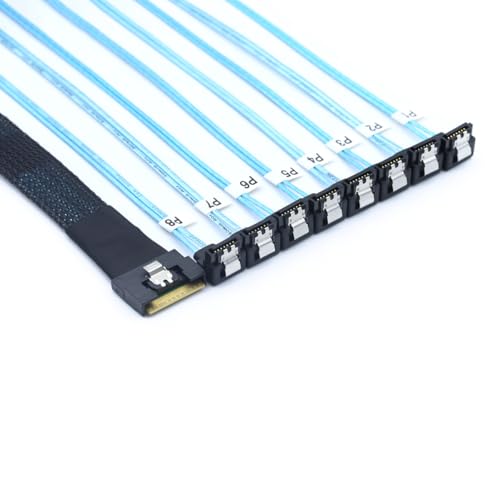 Cable PCI-E Slimline SAS SFF-8654 8i a 8X SATA 0.5m miniatura 3