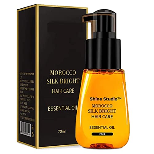 Anti frizz Hair Serum, Morocco Silk Bright Hair Care, Hair Care Essential Oil Reduce Dry Hair Rapid Absorption Refershing Deep Nourishment 70ml