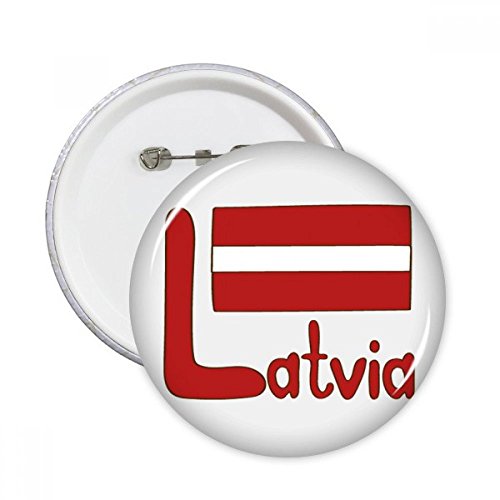 Badge drapeau Lettonie bouton rond rouge XXL pour look urbain et customisation de veste