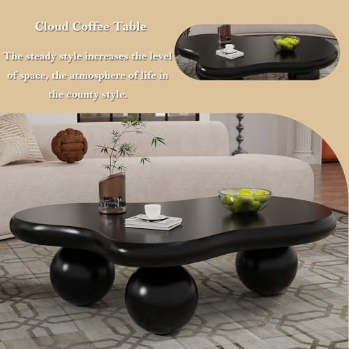 Table basse nuage pour petits espaces salon table asymétrique bois - 7