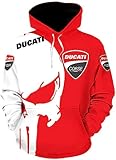 SHMIZZ Sweatshirts Unisexes 3D pour Ducati Hoodies Hooded Tops Casual Long Sleeve Motorcycle Hoodie Sports Jumpers with Pockets D||L