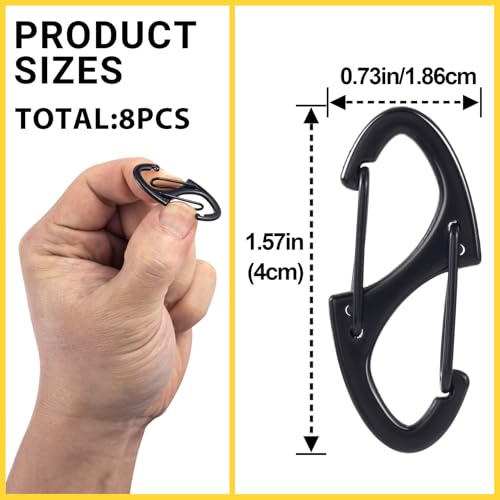 Image of 8 Pcs Zipper Clips Anti Theft Deterrent, Dual Opening Zippers Pull Replacement, Zipper Locks for Backpacks, Camping, Suitcases (Black)